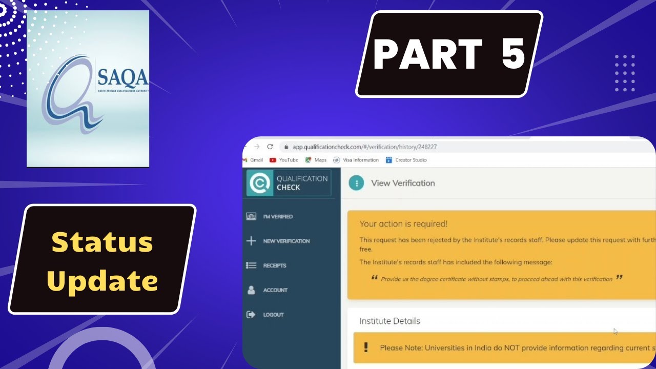 SAQA Application process | Part - 5 | Application Steps for Foreign ...