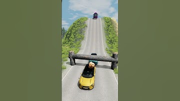 Car & Bus Capsule VS Log Trap & Dog - BeamNG.Drive