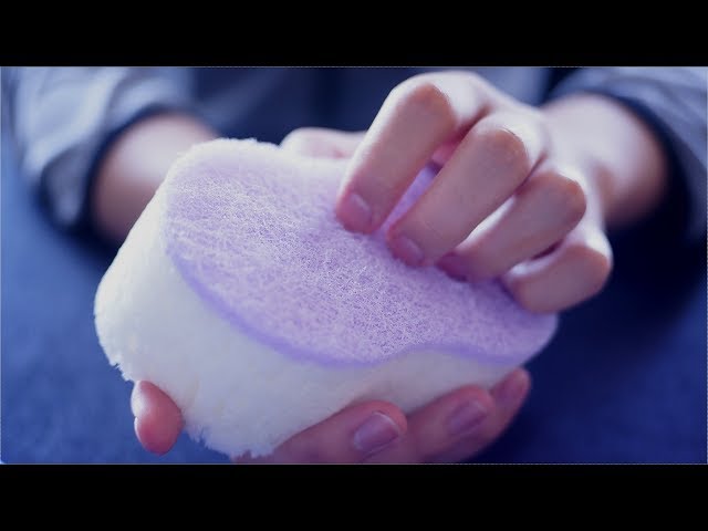 [ASMR Sounds]Ear to Ear Sponge Scratching スポンジシャカシャカ