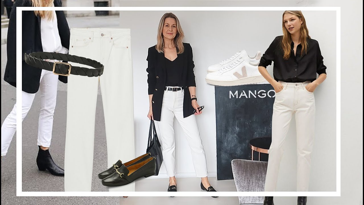 BIAŁE JEANSY KLASYCZNE STYLIZACJE #40plus