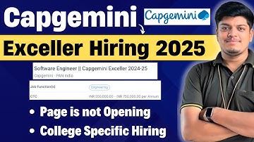 Capgemini Exceller Hiring 2025 | Official Apply Link | Page is not Opening? | Capgemini Process 2025