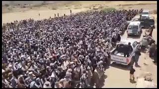 الصلاة على جنازة الشيخ عبدربه ناصر العامري و جموع غفيرة و كبيرة جدا 