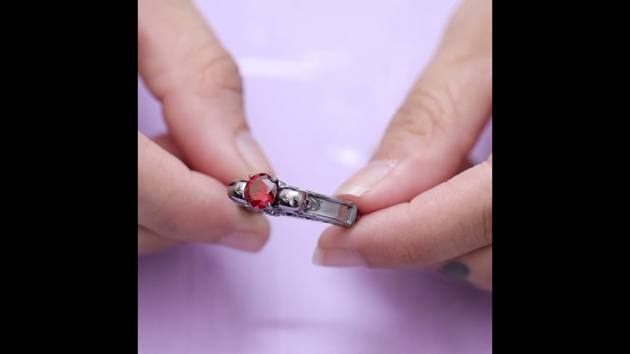 Skull Gothic Engagement Ring Womens Skull Jewelry Gun Metal