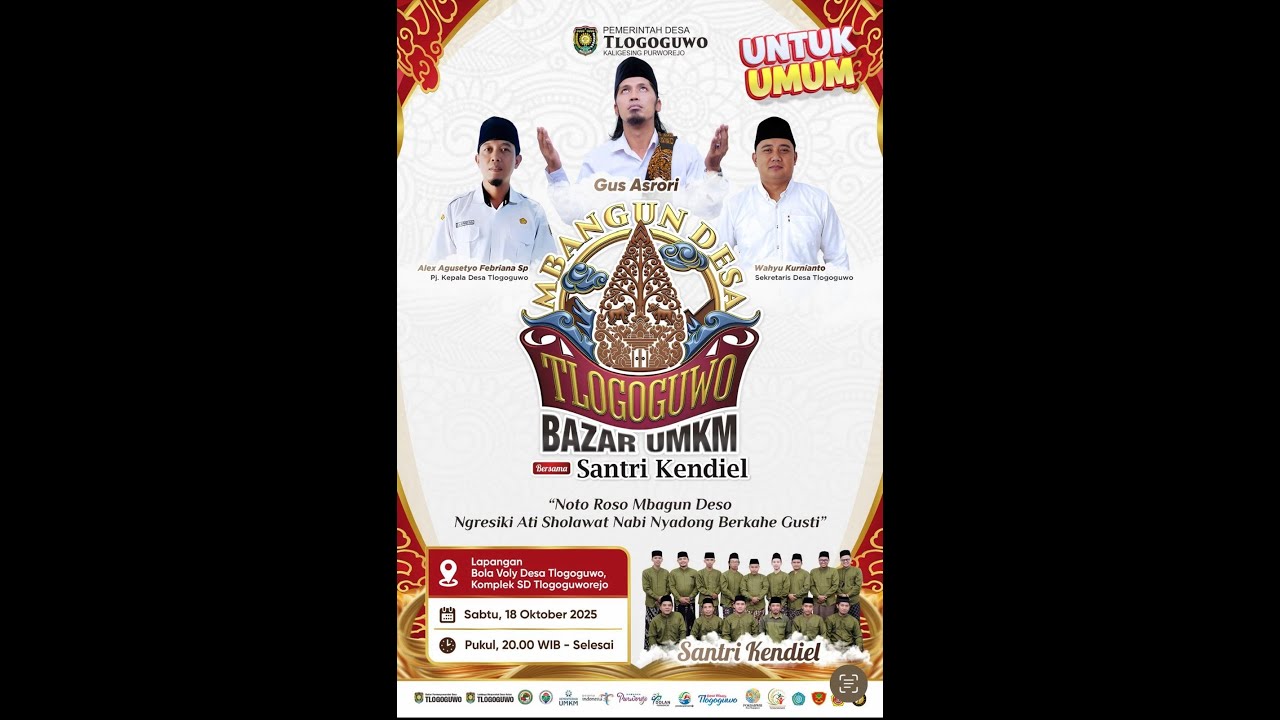 Bazar UMKM Desa Tlogoguwo kec. Kaligesing Kab. Purworejo dan Sholawatan Bersama Santri Kendiel