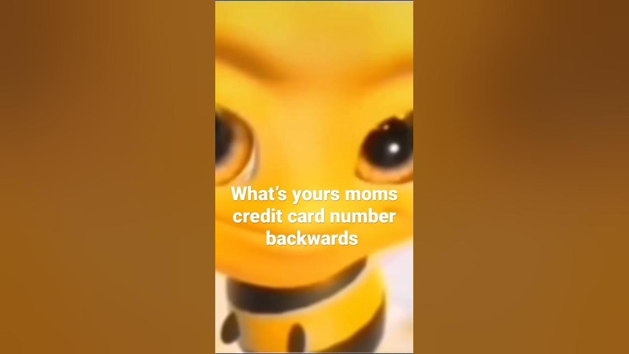 What s your moms credit card number backwards shorts meme bee