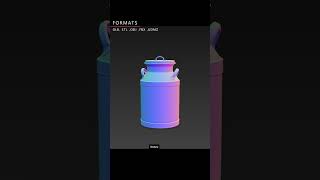 Vintage Metal Milk Can 3D Model  Realistic Industrial Dairy Container