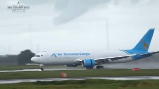 ANGALIA MAAJABU YALIYOTOKEA NDEGE MPYA AIR TANZANIA BOEING 767-300F CARGO AIRCRAFT IKITUA DSM LEO