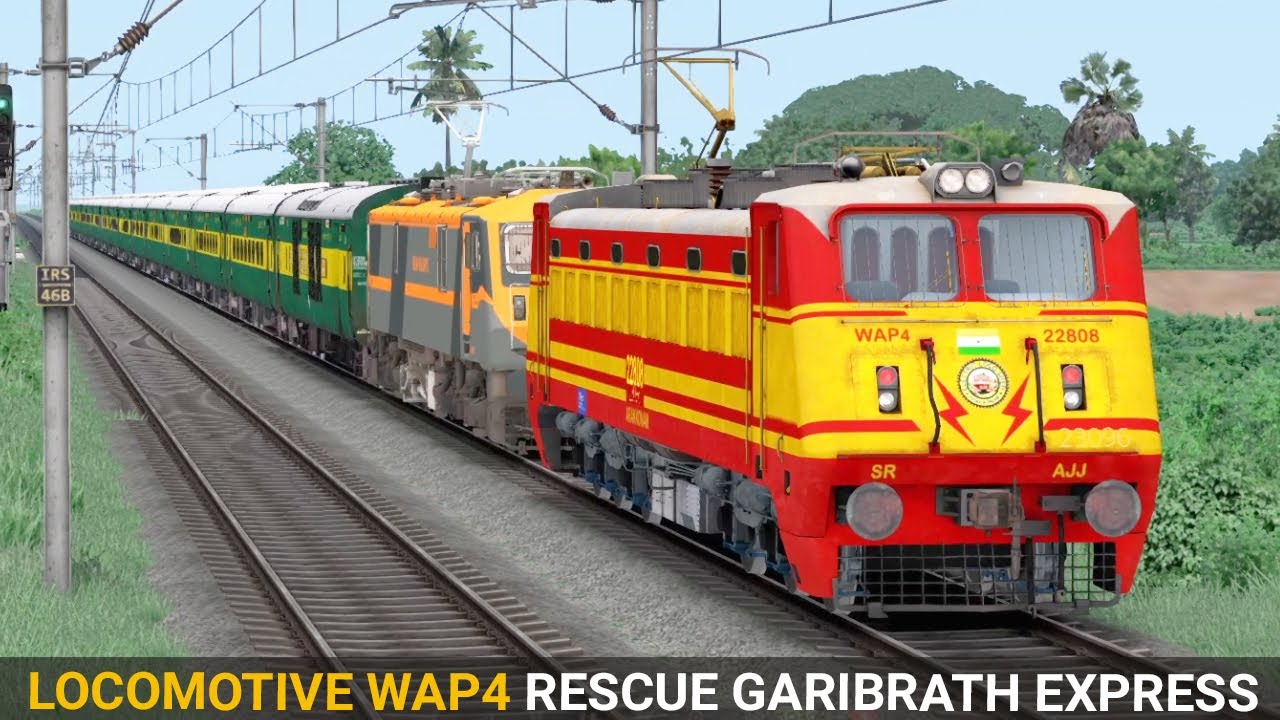 Locomotive Wap4 Rescue For Garibrath Express | Train Simulator | Indian Train | Rail Road Games