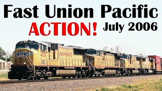 Fast Union Pacific Action on the Overland Route July 2006, Trailers, Double Stack, Autorack, Freight