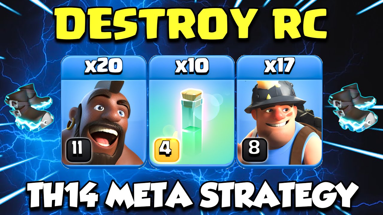Th14 New Meta Attack Strategy = RC Charge with Hog Miner Attack Strategy Clash of Clans