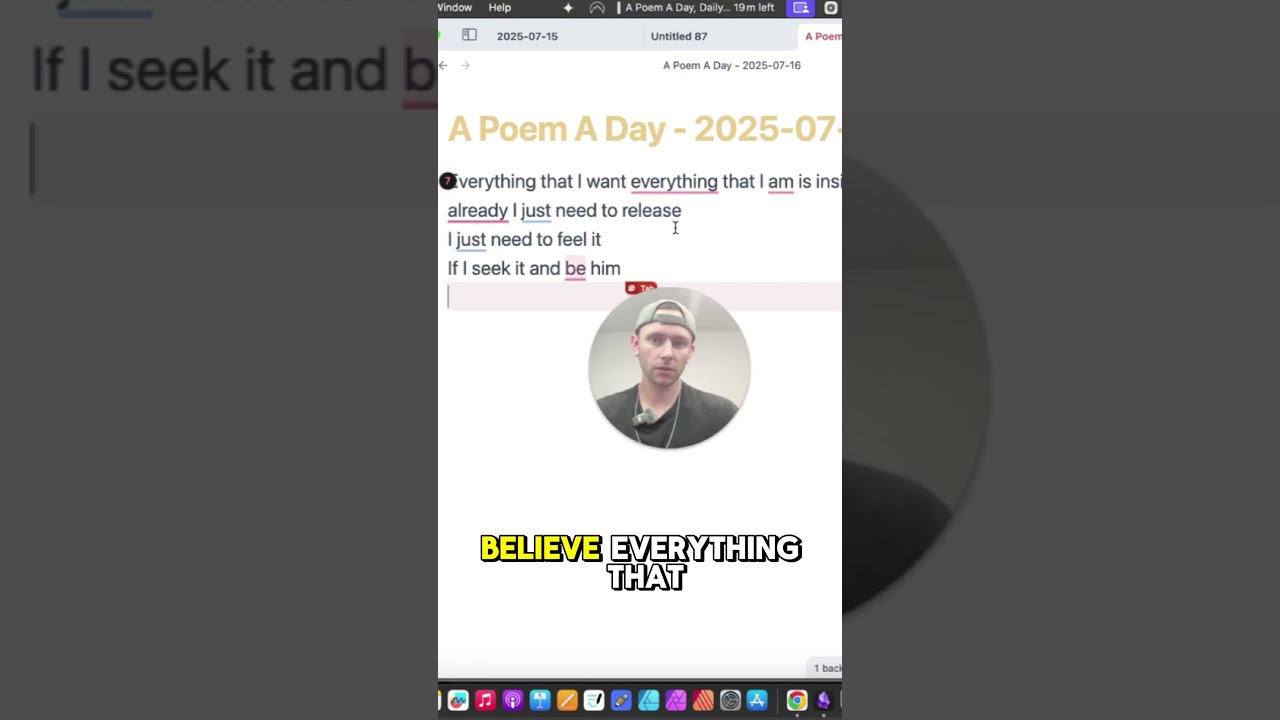 I JUST NEED TO RELEASE IT Poetry Sunday D A Poem Day 2025 07 16