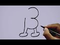 How to draw a cartoon from 3 number l number drawing l cartoon drawing easy l drawing l tipsclub