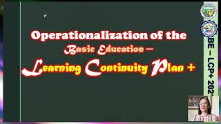 BASIC EDUCATION - LEARNING CONTINUITY PLAN + UNGKA II ES