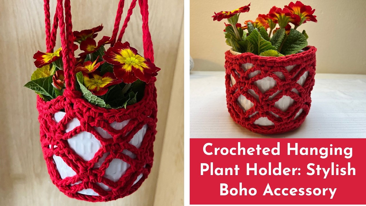 🪴 Вязаная подвесная подставка для растений: стильный аксессуар в стиле бохо | Урок по вязанию из ...
