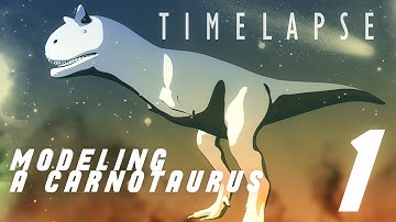 Model a Carnotaurus dinosaur in Blender 2.93! (Part 1) [Timelapse]