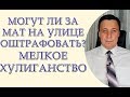 Могут ли за мат на улице оштрафовать? Мелкое хулиганство.