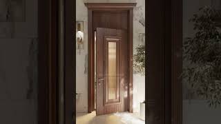 Elegant Wooden Door With Glass  Modern Design For Stylish Interiors short