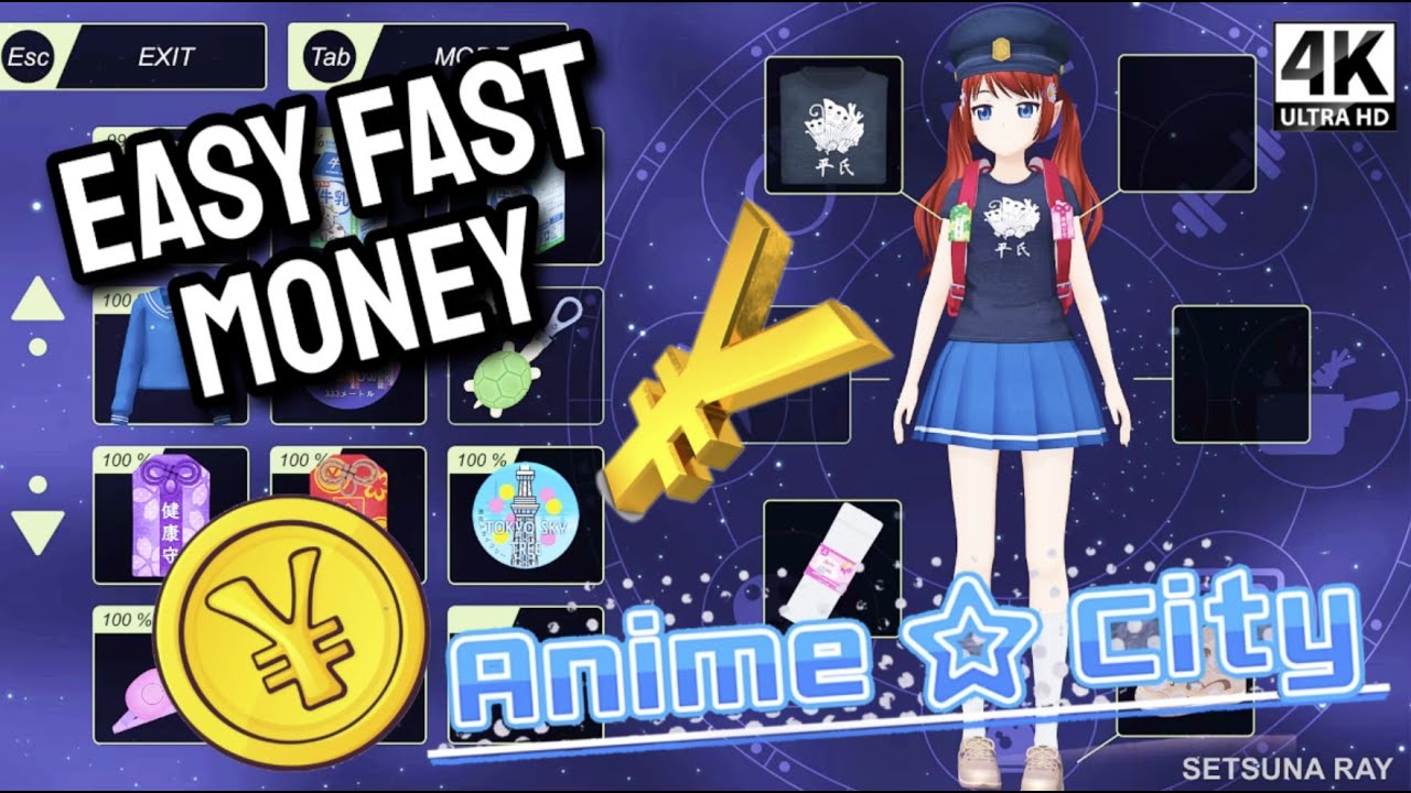 Fastest Easy Way To Earn Money Hack Trick - Anime City Shoujo Simulator Gameplay 4K No Commentary