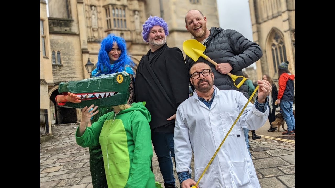 Flux does some acting for Matthew's History walk of Bristol.