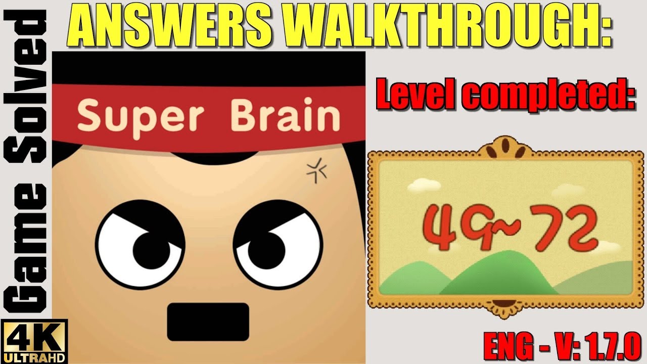 Super Brain - Funny Puzzle || Level 49-72 Answers Walkthrough