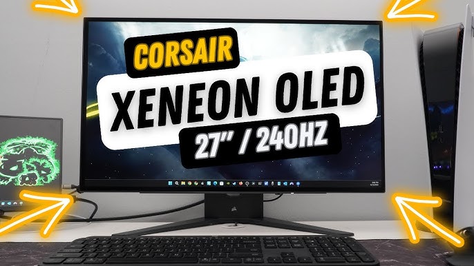 Écran gaming 27 pouces CORSAIR XENEON 27QHD240 OLED, 2560 x 1440, 240 Hz,  GtG de 0,03 ms, HDR avec pic de luminosité de 1 000 nits, rapport de