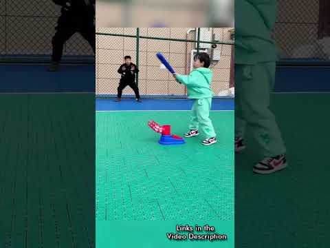 Kids Baseball Toy Set With Step On Automatic Pitching Machine 