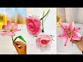 8 easy paper flower making ideas |How to make paper flowers | easy paper craft ideas