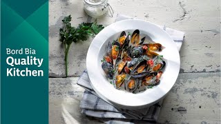 Cider Braised Mussels with Bacon and Crème Fraîche