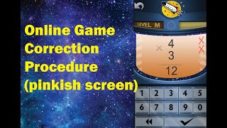 Online Game correction procedure 4x4