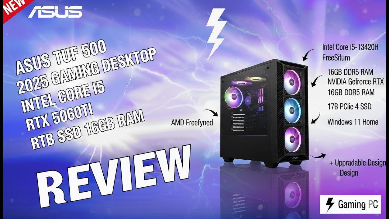 Обзор ASUS TUF T500 (2025) | Тест производительности игрового настольного компьютера с RTX 5060 Ti