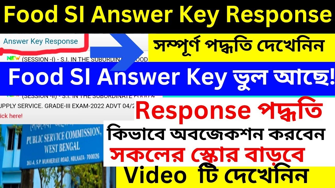 How To Response Answer Key Food SI/Food SI Answer Key Response Process# ...