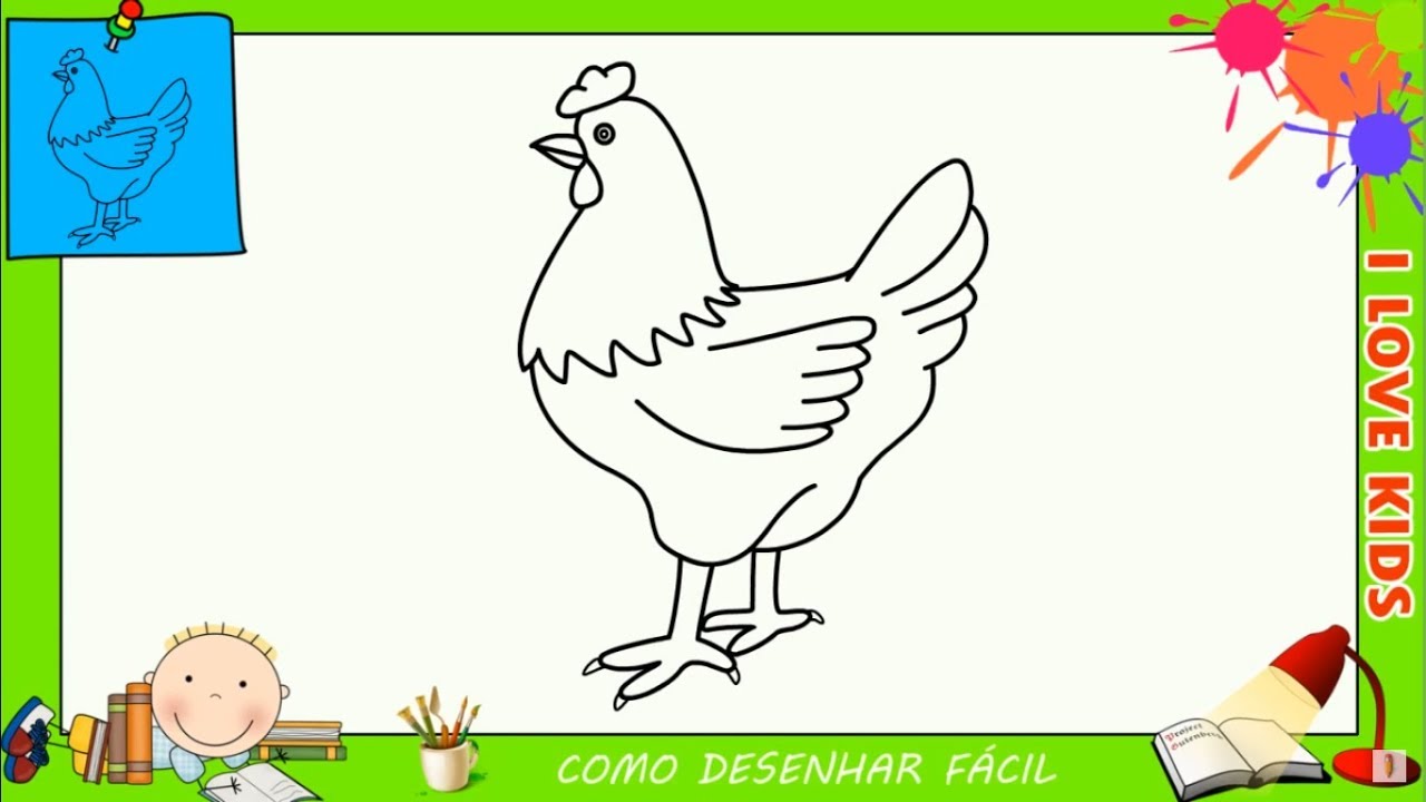 30+ Desenhos de Galinha para colorir - Como fazer em casa