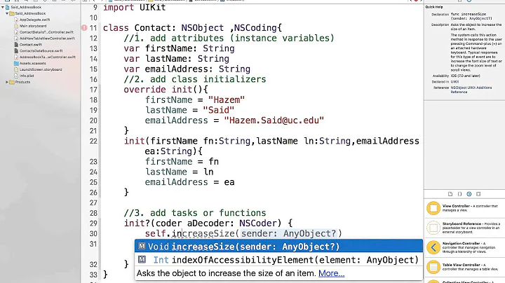 IT1045C - Swift 2.1: Module 5 - Address Book - Iteration 6 - Save contacts to file  12/12