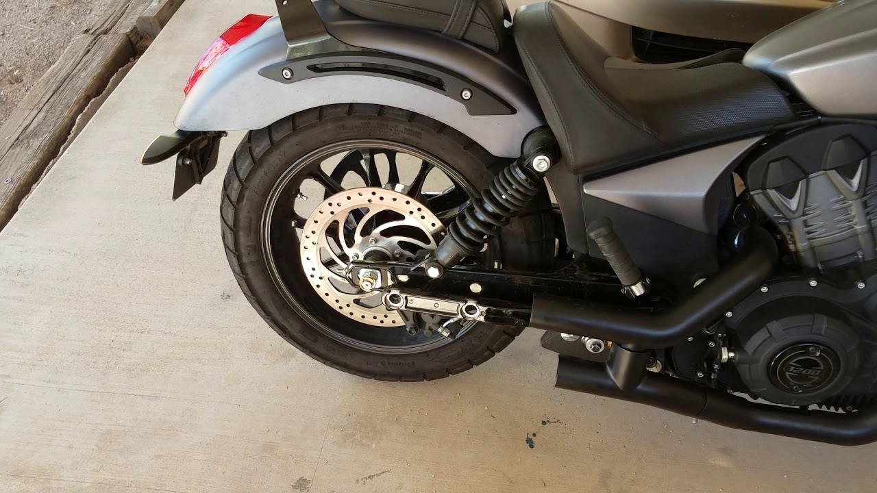 2017 Victory Octane with the mufflers removed