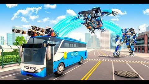 Bus Robot Car Transform War –Police Robot games Android Gameplay.