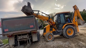 Gravel Loading Video | Backhoe Loader Loading Gravel In Big Tipper @droneplanet2040