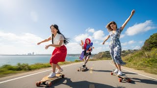 Ultimate Longboard Dancing Flow 🌄 Kate Voynova, Valeriya Gogunskaya & Longboard Gina 🔥