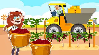 Monkeys Farm: Grape Harvesting and Processing Grape Wine🍇 | Funny Tractor, Vehicle Farm