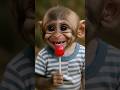 Baby Monkey Tastes a Lollipop... Then Bursts Into Laughter!