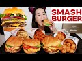 BEST CHEESEBURGER EVER! Smashburger Double Cheeseburger, Tater Tots & Fries - Mukbang Asmr Eating