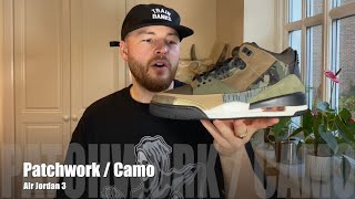 SLEPT ON!! Nike Air Jordan 3 Patchwork / Camo - Review + all laces with on feet fits 🪖🎖🏀✅