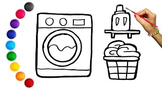Desenho de Máquina de lavar roupa pintado e colorido por Kawaii o dia 27 de  Dezembro do 2016