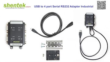 USB to 4 port RS232 Adapter Industrial FTDI Serial Converter Din Rail Wall Mount kit