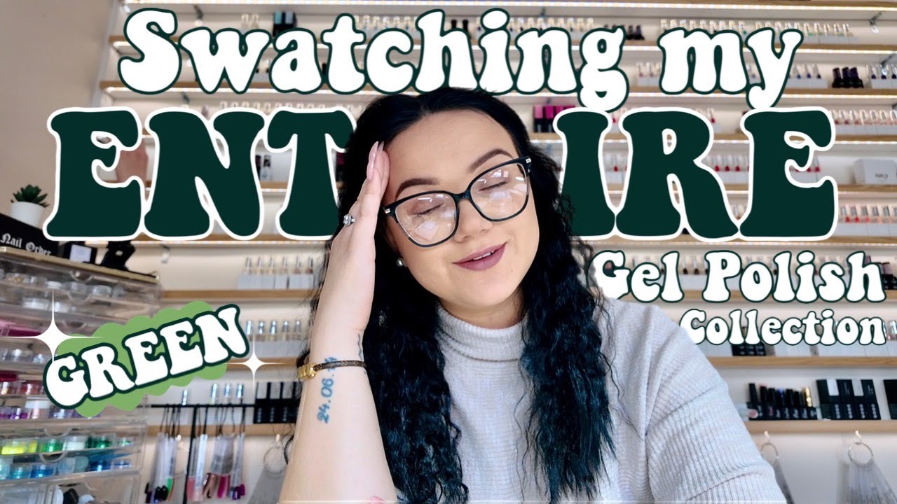 Swatching My ENTIRE Gel Polish Collection 💅🏻💚 | Day in the Life of a Nail Tech