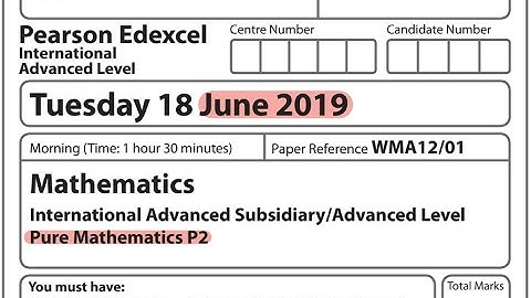 Edexcel IAL Maths - P2 - June 2019