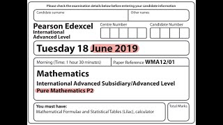 Edexcel IAL Maths - P2 - June 2019