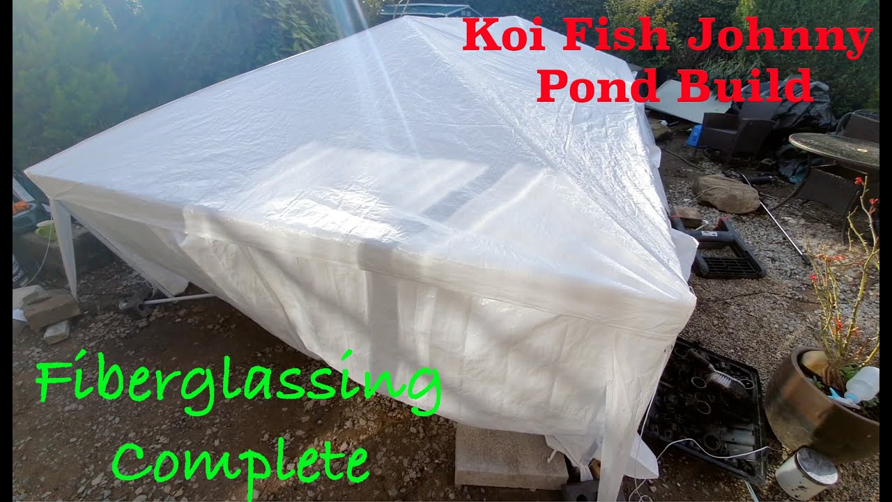 Koi Fish Pond Build Ep6 Fibreglassing Complete, 100 better with a