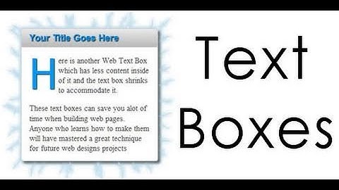 Dreamweaver Tutorial - Web Text Boxes in Dreamweaver 1 of 2