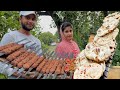 Mutton seekh kabab recipe inside the tandoor with naan  i roza food rail i