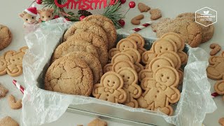 2 Christmas Cookies! Gingerbread Cookies & Cream Cheese Ginger Cookies Recipe | Christmas Baking